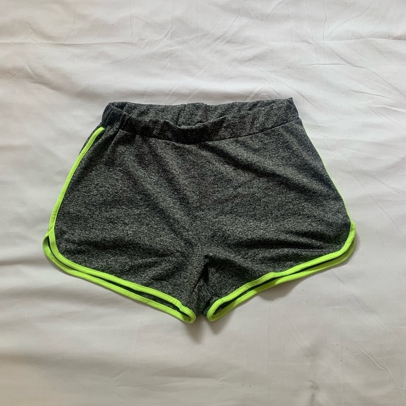 Grey and neon green booty shorts - Picture 1 of 4